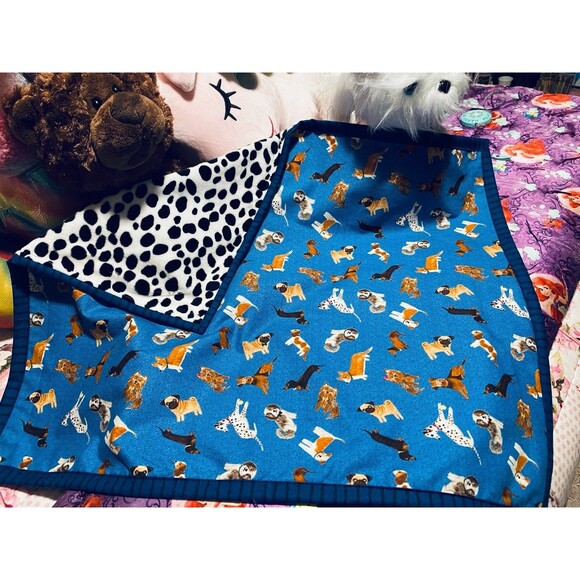 Dogs Doll Blanket / Car Seat Snuggie 21”x26” - Picture 2 of 6